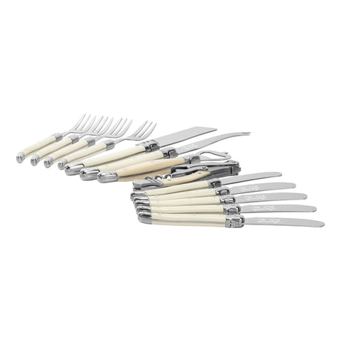 French Home Laguiole Ultimate 13-Piece Charcuterie and Barware Set with Faux Ivory Handles