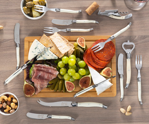French Home Laguiole Ultimate 13-Piece Charcuterie and Barware Set with Faux Ivory Handles
