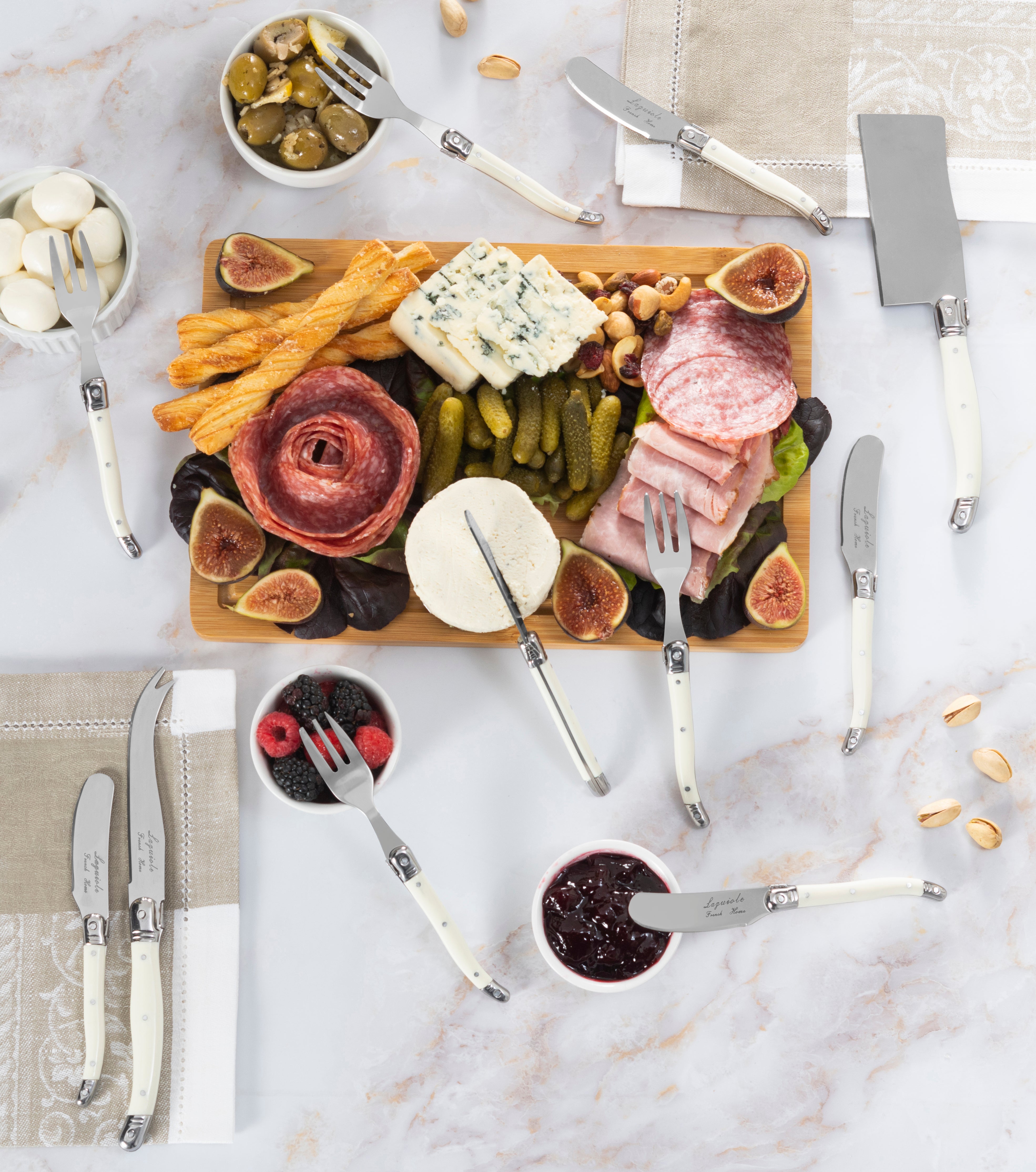 French Home Laguiole Ultimate 11-Piece Charcuterie Set with Faux Ivory