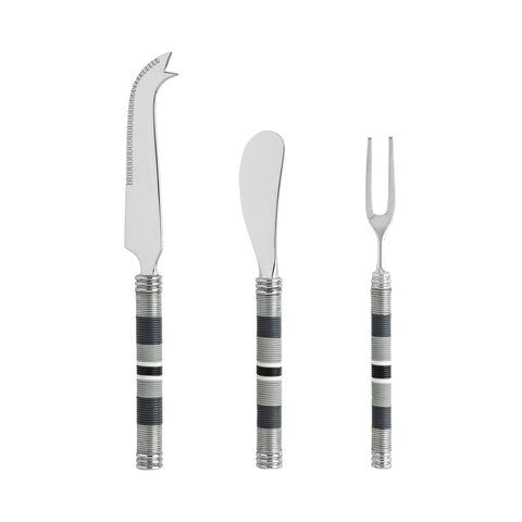 French Home Jubilee Cheese Knife, Spreader and Fork Set - Shades of Graphite