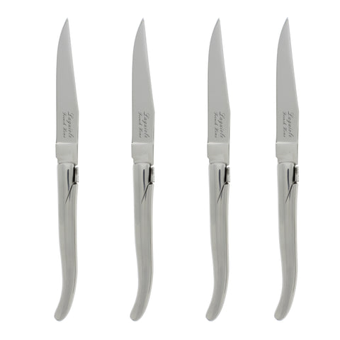 French Home Set of 4 Laguiole Connoisseur Stainless Steel Steak Knives