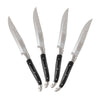 French Home Laguiole Connoisseur Wood Handle BBQ Steak Knives, Set of 4, Black