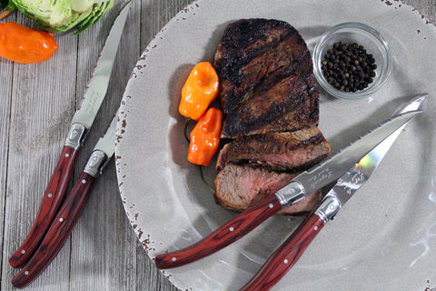 French Home Set of 4 Laguiole Pakkawood Steak Knives