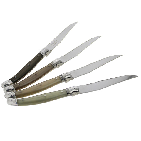 French Home Set of 4 Laguiole Neutral Tones Steak Knives