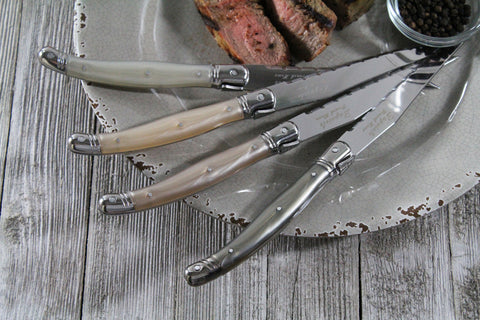 French Home Set of 4 Laguiole Neutral Tones Steak Knives