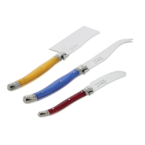 French Home 3 Piece Laguiole Cheese Set - Multi Color