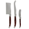 French Home 3 Piece Large Laguiole Pakkawood Cheese Knife Set