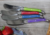 French Home 7 Piece Laguiole Jewel Colors Cheese Knife and Spreader Set