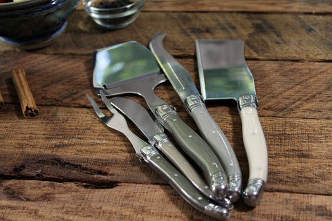 French Home 5 Piece Laguiole Mist Cheese Knife and Fork and Slicer Set