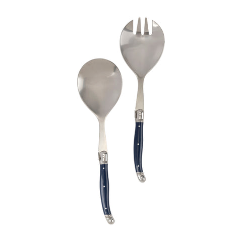 French Home Laguiole Connoisseur Navy Blue Salad Servers, 2 Piece Set