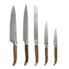 French Home Laguiole Connoisseur Olivewood 5 Piece Kitchen Knife Set plus Magnetic Display
