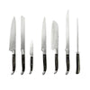 French Home 7 Piece Connoisseur Laguiole Black Pakkawood Kitchen Knife Set with Knife Sharpener