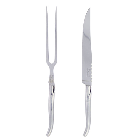 French Home Laguiole Stainless Steel Carving Knife and Fork Set