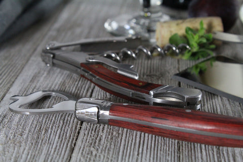 French Home Laguiole Bottle Opener Bar Set with Pakkawood Handles, 2 Piece
