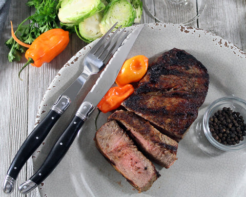 French Home 8 Piece Laguiole Faux Onyx Steak Knife and Fork Set