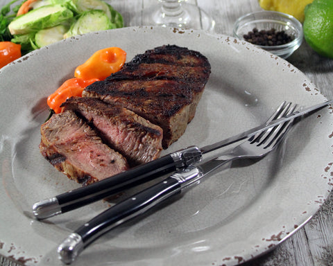 French Home 8 Piece Laguiole Faux Onyx Steak Knife and Fork Set