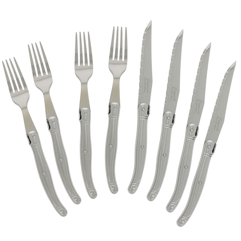 French Home 8 Piece Laguiole Stainless Steel Steak Knife and Fork Set