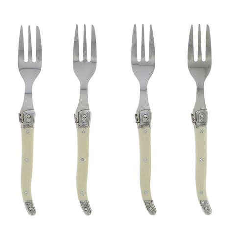 French Home Set of 4 Laguiole Faux Ivory Cake Forks