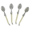 French Home Set of 4 Laguiole Faux Ivory Coffee Spoons