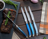 French Home Set of 4 Laguiole Steak Knives, Shades of Blue