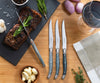 French Home Set of 4 Laguiole Steak Knives, Shades of Grey