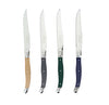French Home Set of 4 Laguiole Steak Knives, Earth Tones