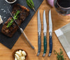 French Home Set of 4 Laguiole Steak Knives, Earth Tones