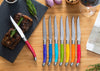 French Home Set of 8 Laguiole Steak Knives, Rainbow Colors