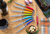 French Home Set of 8 Laguiole Steak Knives, Rainbow Colors