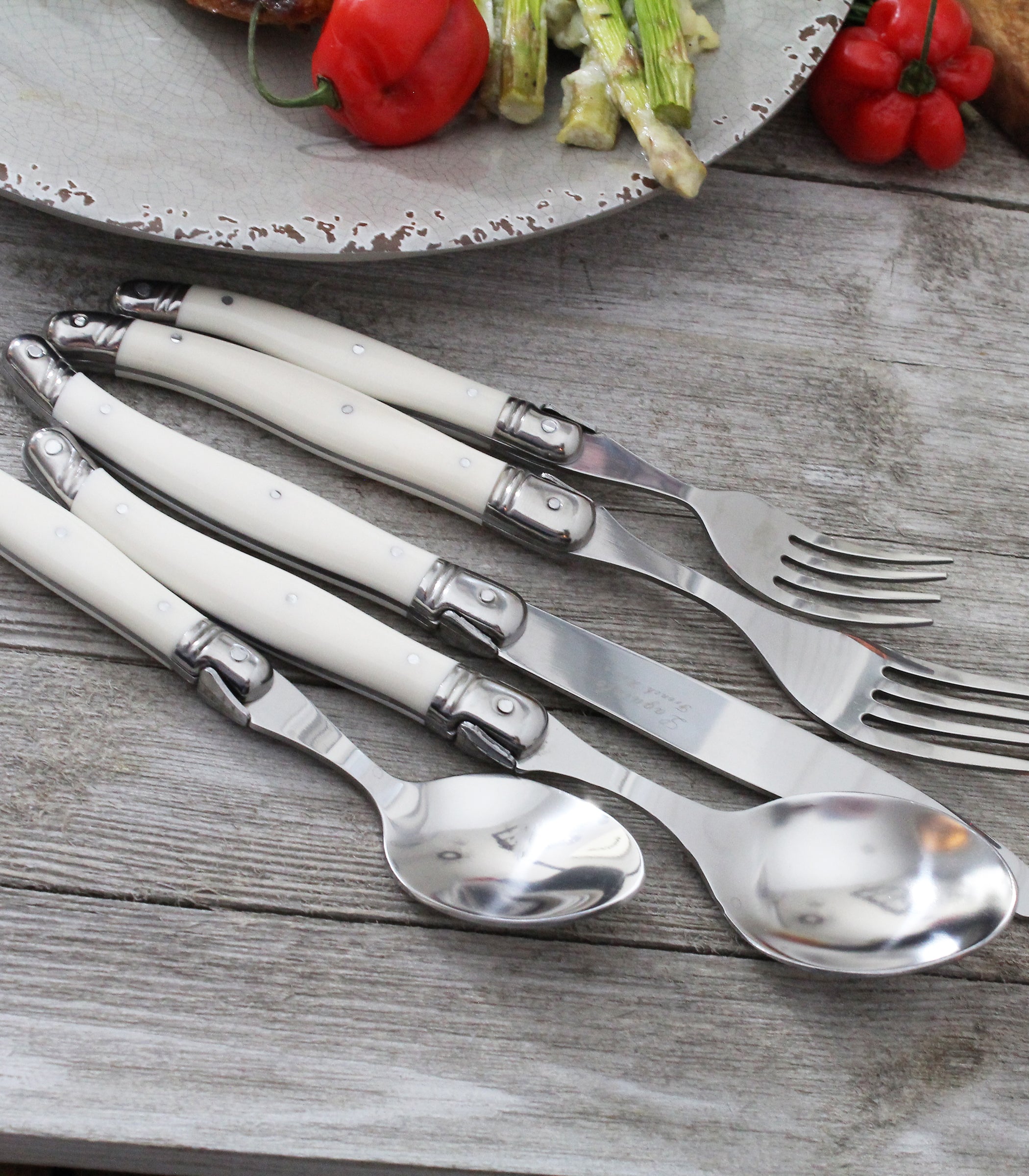 20 Piece Laguiole Faux Ivory Flatware Set by French Home – frenchhome