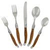 French Home Laguiole 20 Piece Stainless Steel Flatware Set, Service for 4, Wood Grain