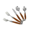 French Home Laguiole 20 Piece Stainless Steel Flatware Set, Service for 4, Wood Grain