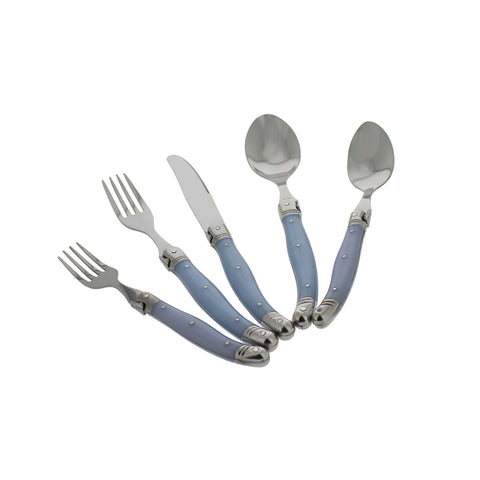 French Home Laguiole 20 Piece Stainless Steel Flatware Set, Service for 4, Ice Blue