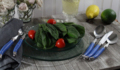 French Home Laguiole 20 Piece Stainless Steel Flatware Set, Service for 4, French Blue