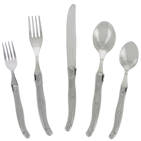 French Home Laguiole 20 Piece Stainless Steel Flatware Set, Service for 4, Stainless Steel Handles