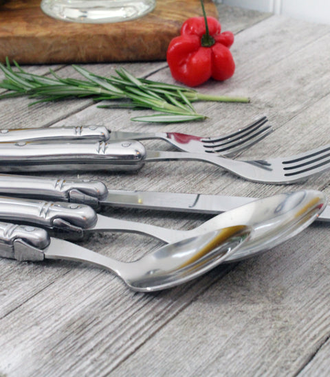 French Home Laguiole 20 Piece Stainless Steel Flatware Set, Service for 4, Stainless Steel Handles