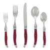 French Home Laguiole 20 Piece Stainless Steel Flatware Set, Service for 4, Pearlized Raspberry