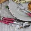 French Home Laguiole 20 Piece Stainless Steel Flatware Set, Service for 4, Pearlized Raspberry