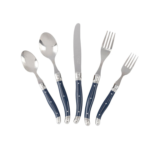 French Home Laguiole 20 Piece Stainless Steel Flatware Set, Service for 4, Navy Blue