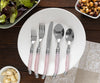 French Home Laguiole 20 Piece Stainless Steel Flatware Set, Service for 4, Petal Pink