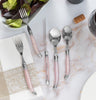 French Home Laguiole 20 Piece Stainless Steel Flatware Set, Service for 4, Petal Pink