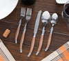 French Home Laguiole 20 Piece Stainless Steel Flatware Set, Service for 4, Café Au Lait
