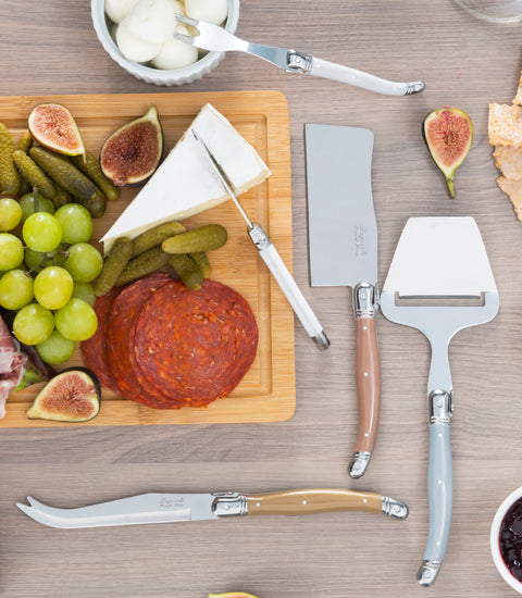French Home Laguiole 5 Piece Cheese Knife, Fork and Slicer Set, Mixed Metals