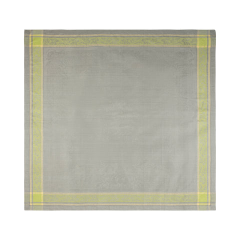 French Home Linen 71" x 104" Arboretum Tablecloth - Grey and Chartreuse