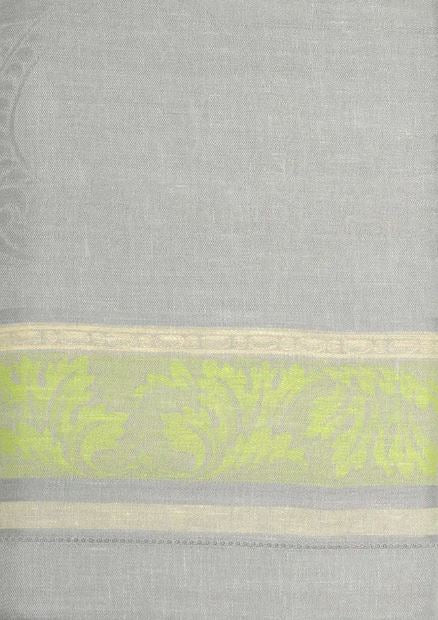French Home Linen 71" x 71" Arboretum Tablecloth -  Grey and Chartreuse