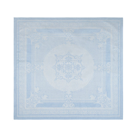 French Home Linen 71" x 71" Astra Tablecloth - Ivory and Light Blue